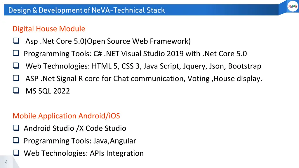 design development of neva technical stack 1