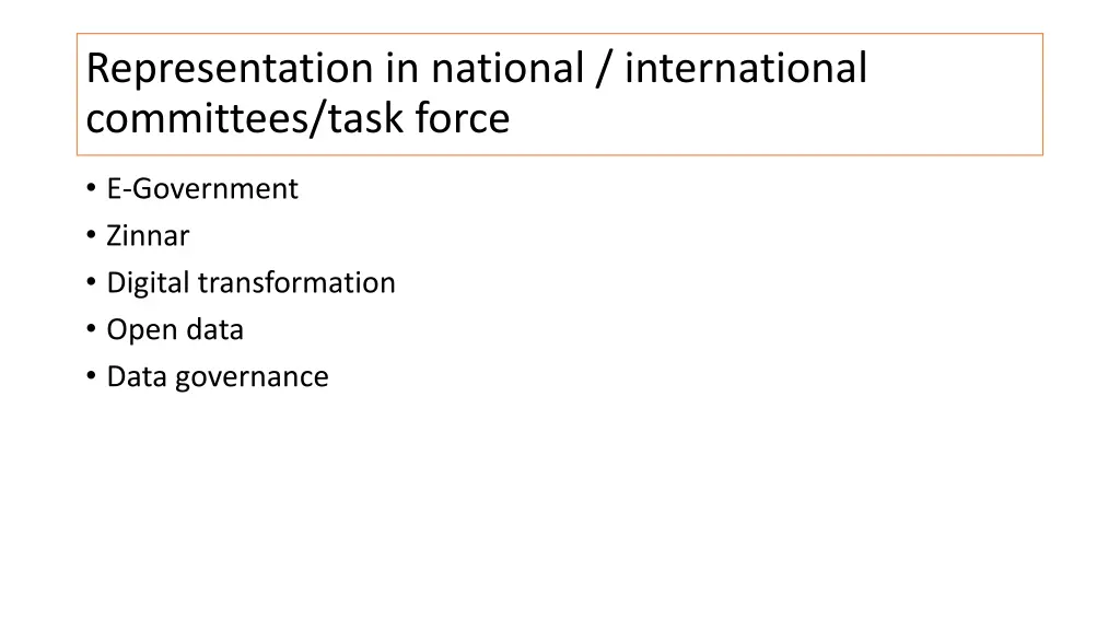representation in national international
