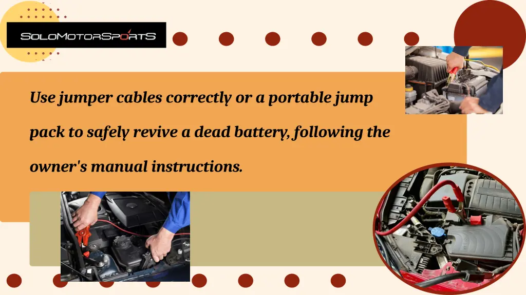 use jumper cables correctly or a portable jump