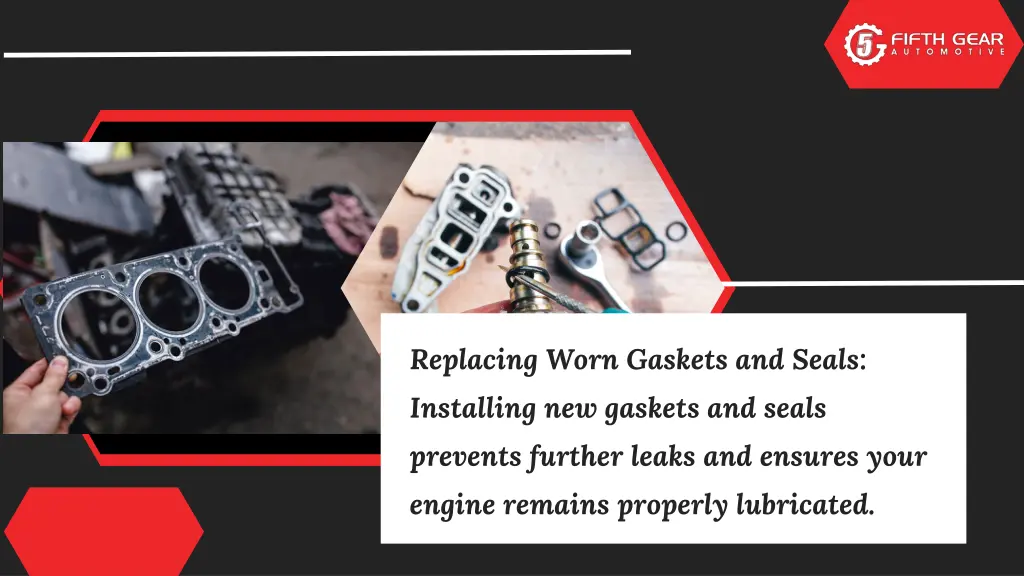 replacing worn gaskets and seals installing