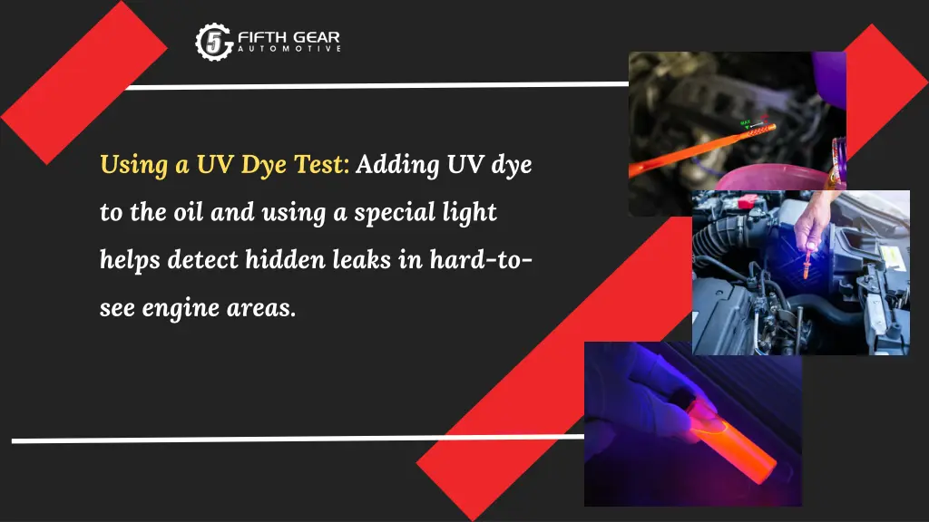 using a uv dye test adding uv dye