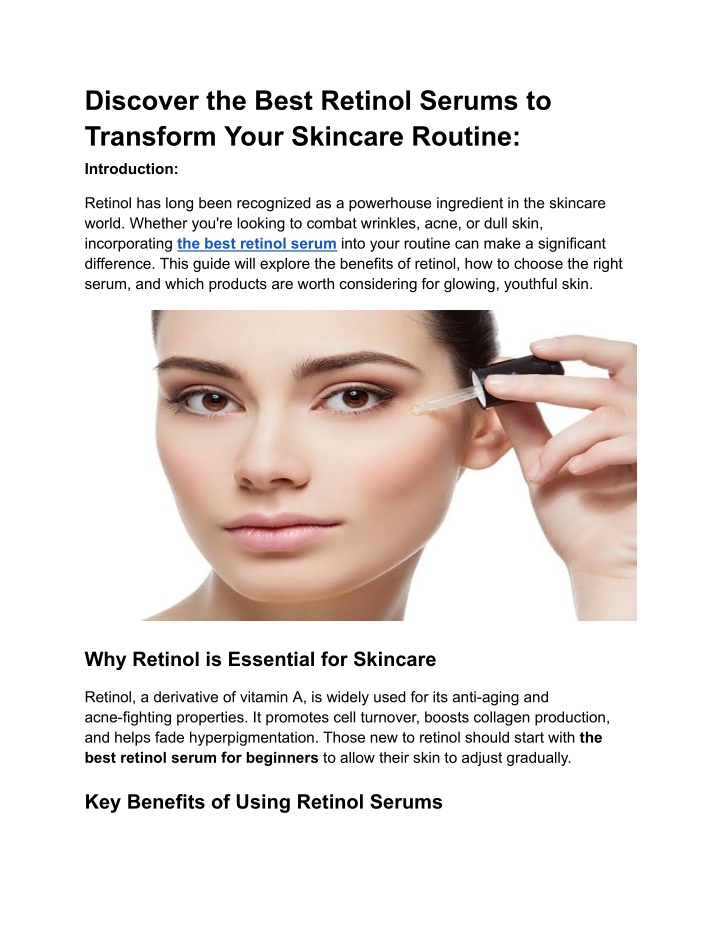 discover the best retinol serums to transform