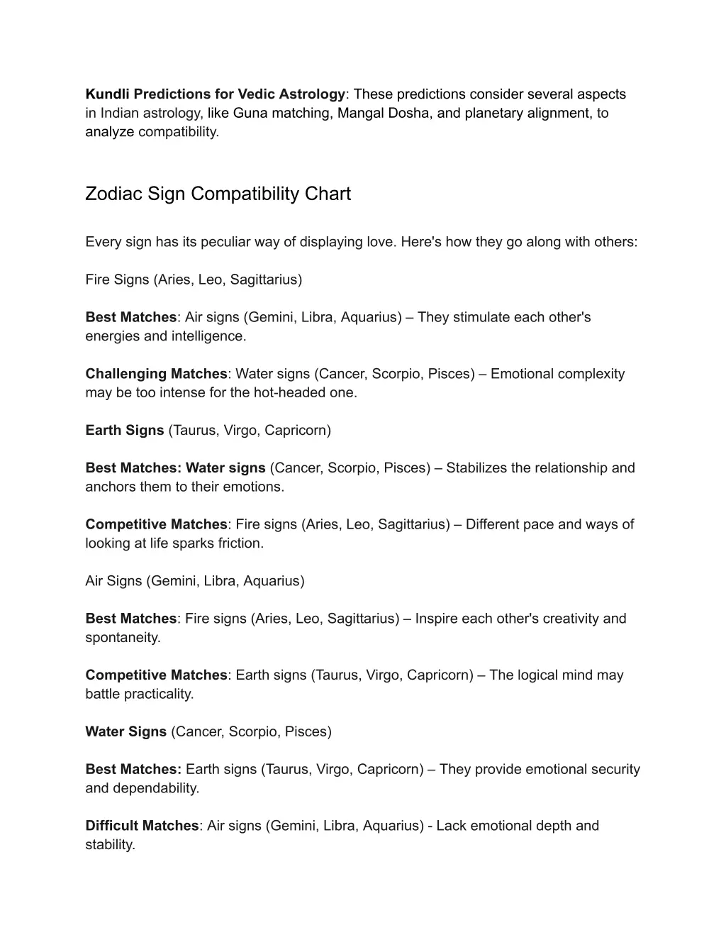 kundli predictions for vedic astrology these