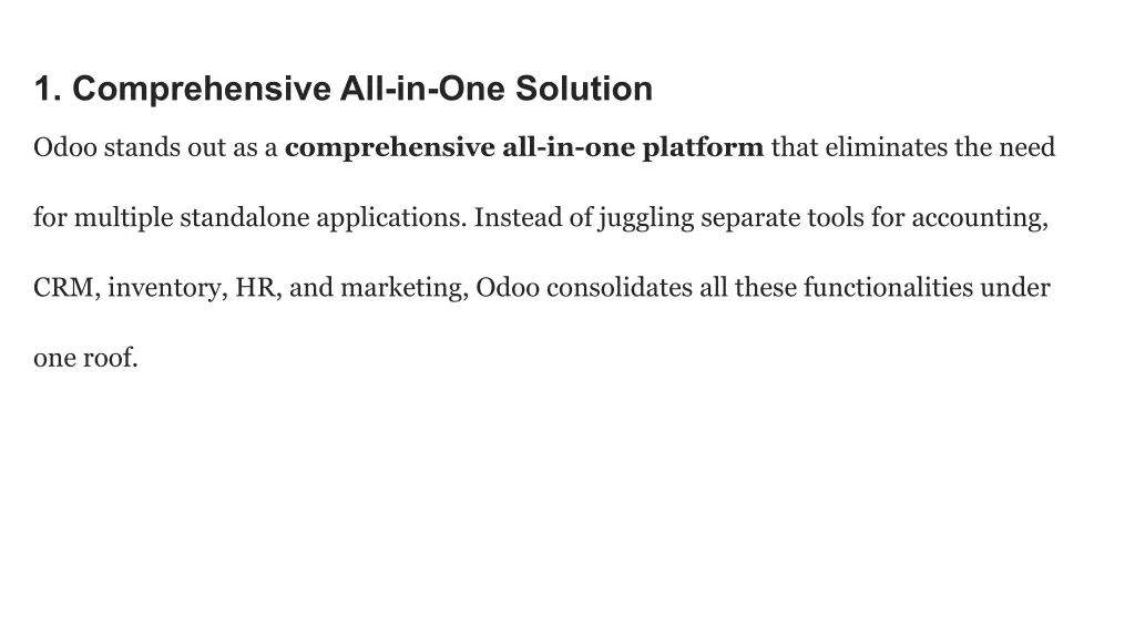 1 comprehensive all in one solution