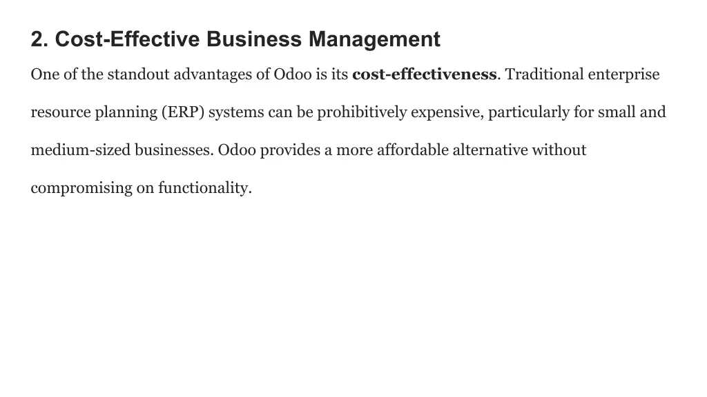 2 cost effective business management