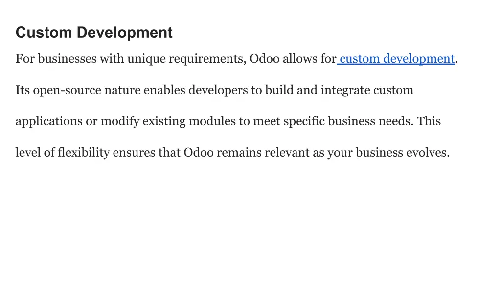 custom development
