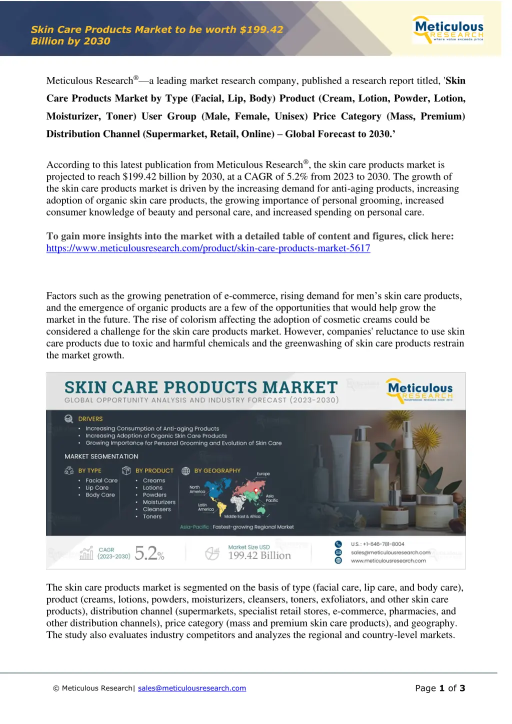 skin care products market to be worth 1