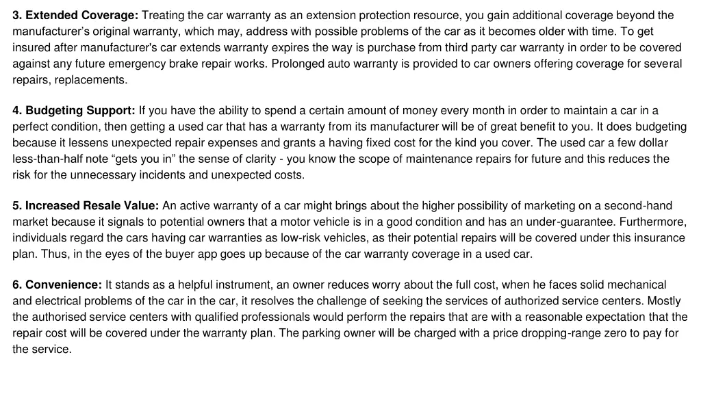 3 extended coverage treating the car warranty