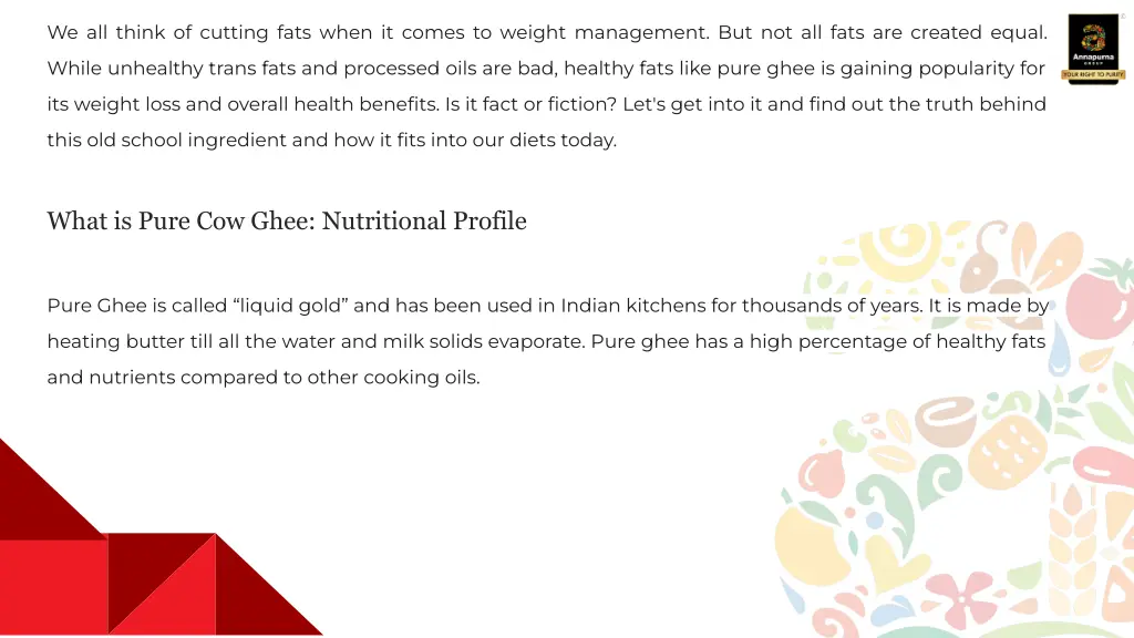 we all think of cutting fats when it comes