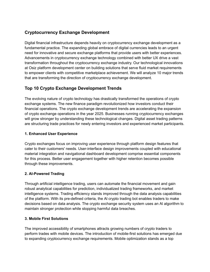 cryptocurrency exchange development digital