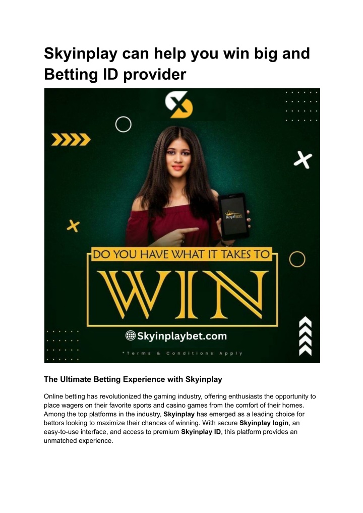 skyinplay can help you win big and betting