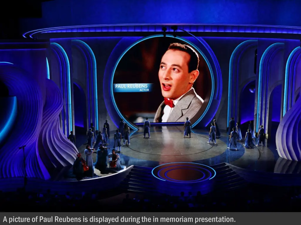 a picture of paul reubens is displayed during