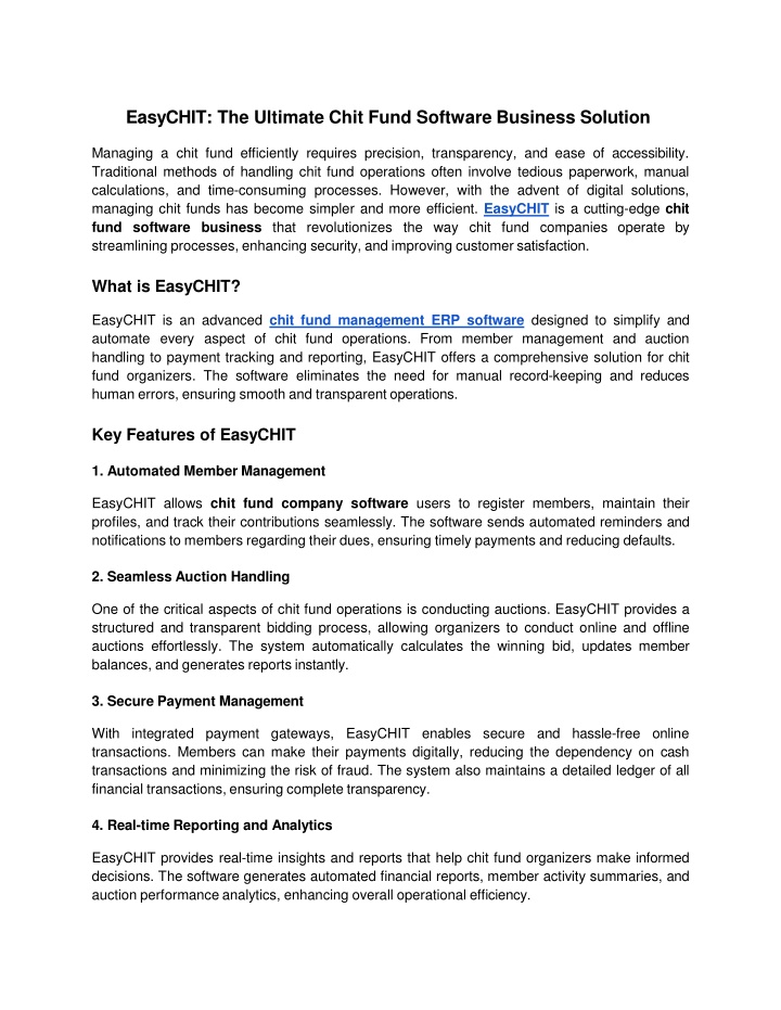 easychit the ultimate chit fund software business