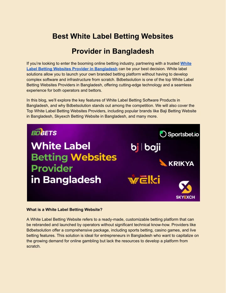 best white label betting websites