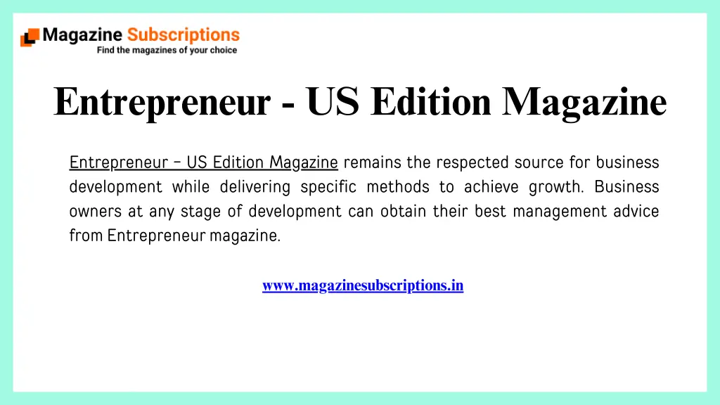entrepreneur us edition magazine