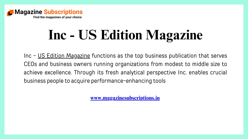 inc us edition magazine