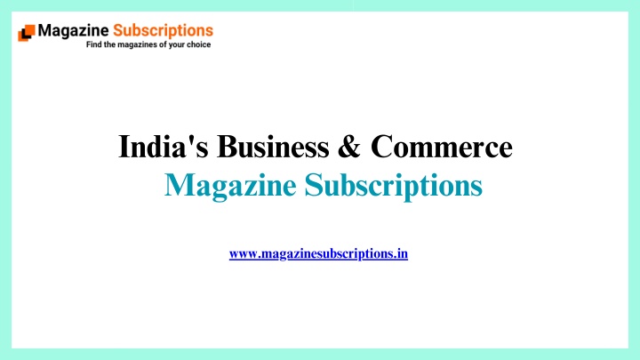 india s business commerce magazine subscriptions