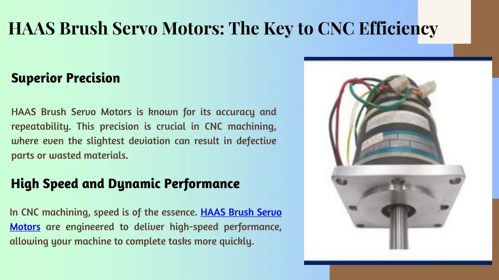 haas brush servo motors the key to cnc efficiency
