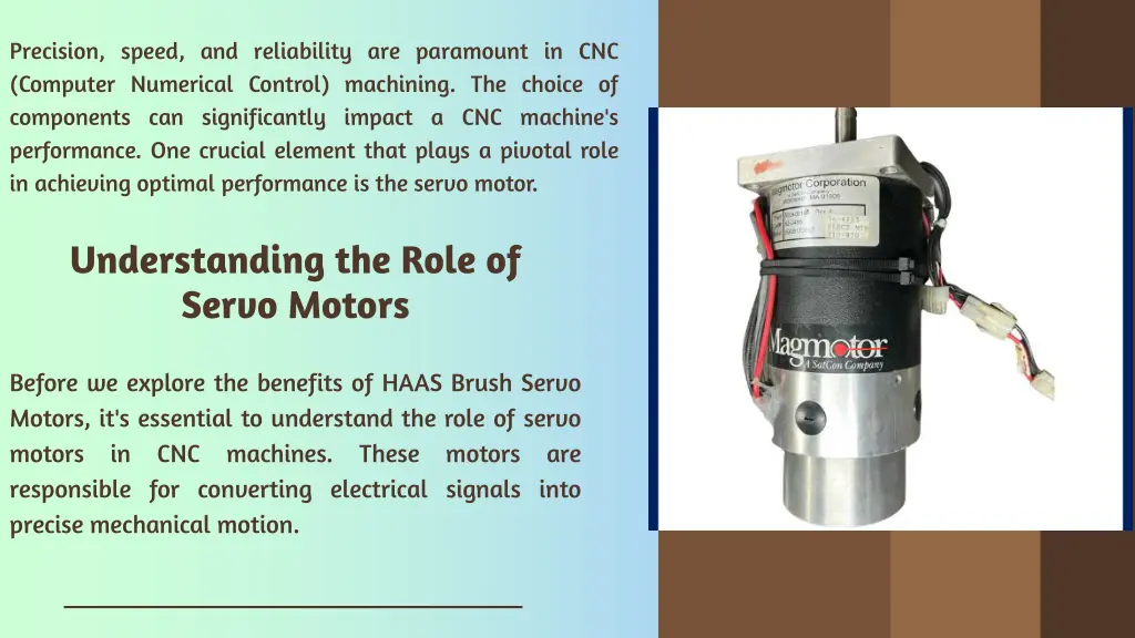 precision speed and reliability are paramount