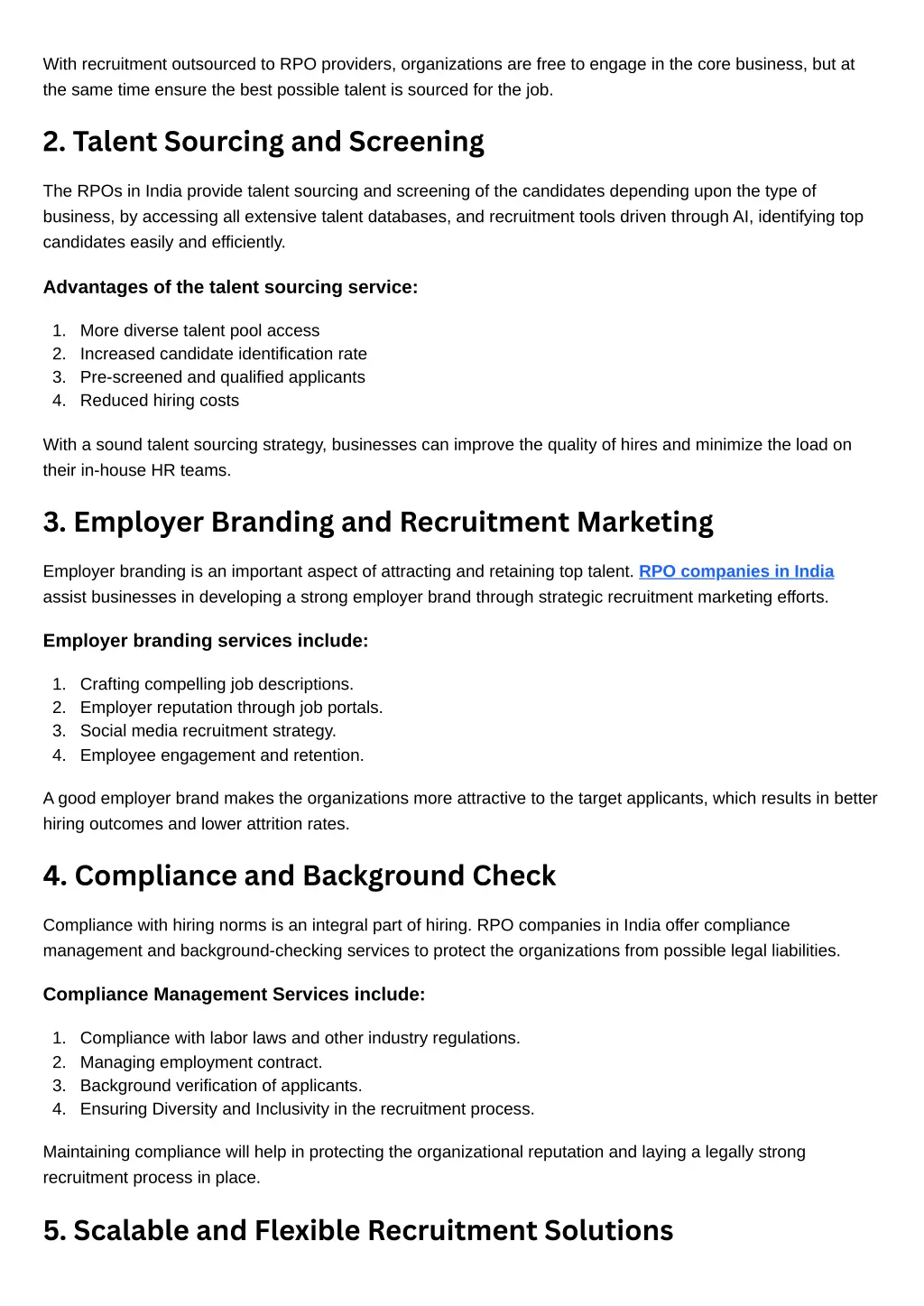 with recruitment outsourced to rpo providers