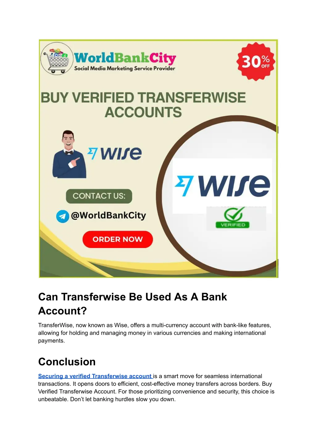 can transferwise be used as a bank account
