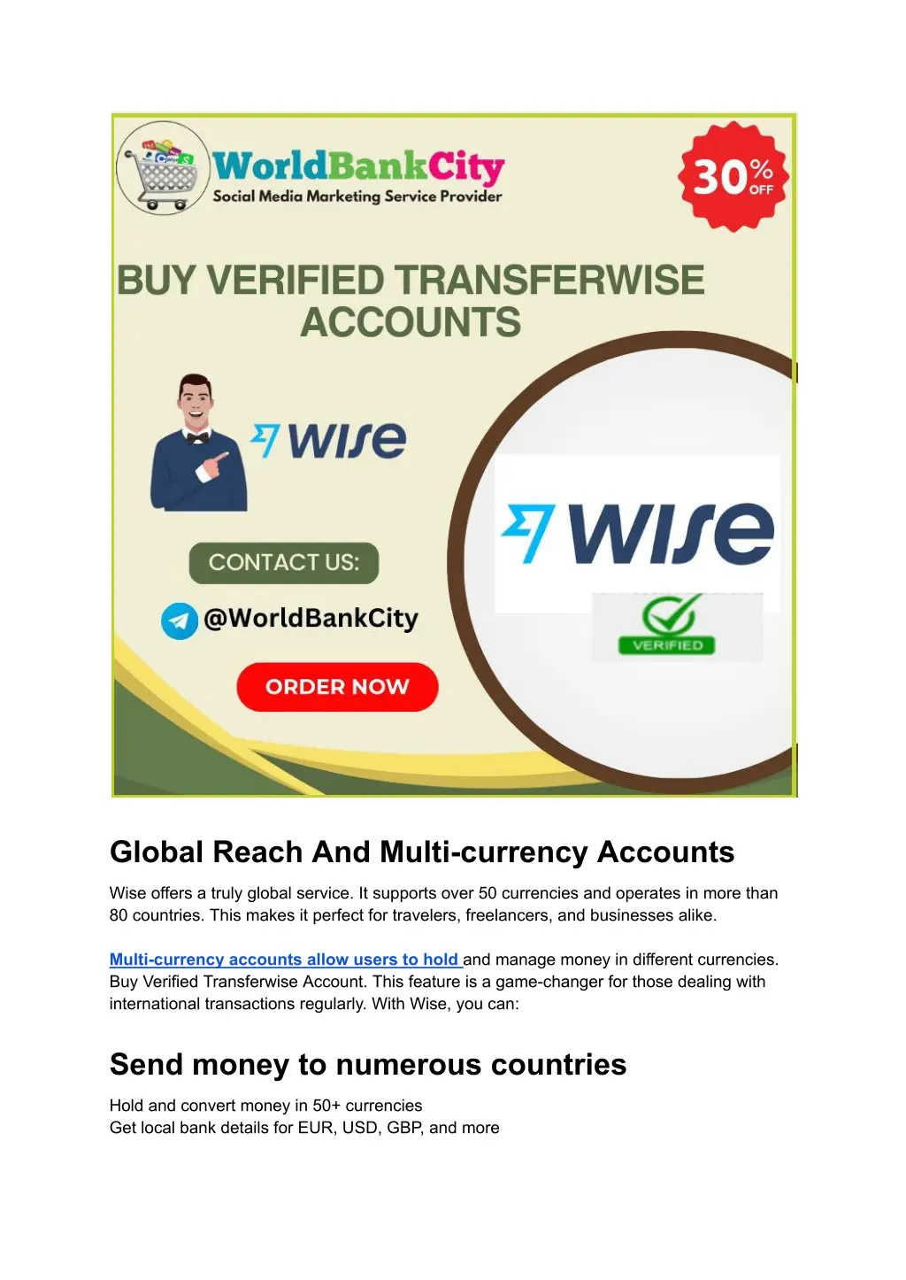 global reach and multi currency accounts