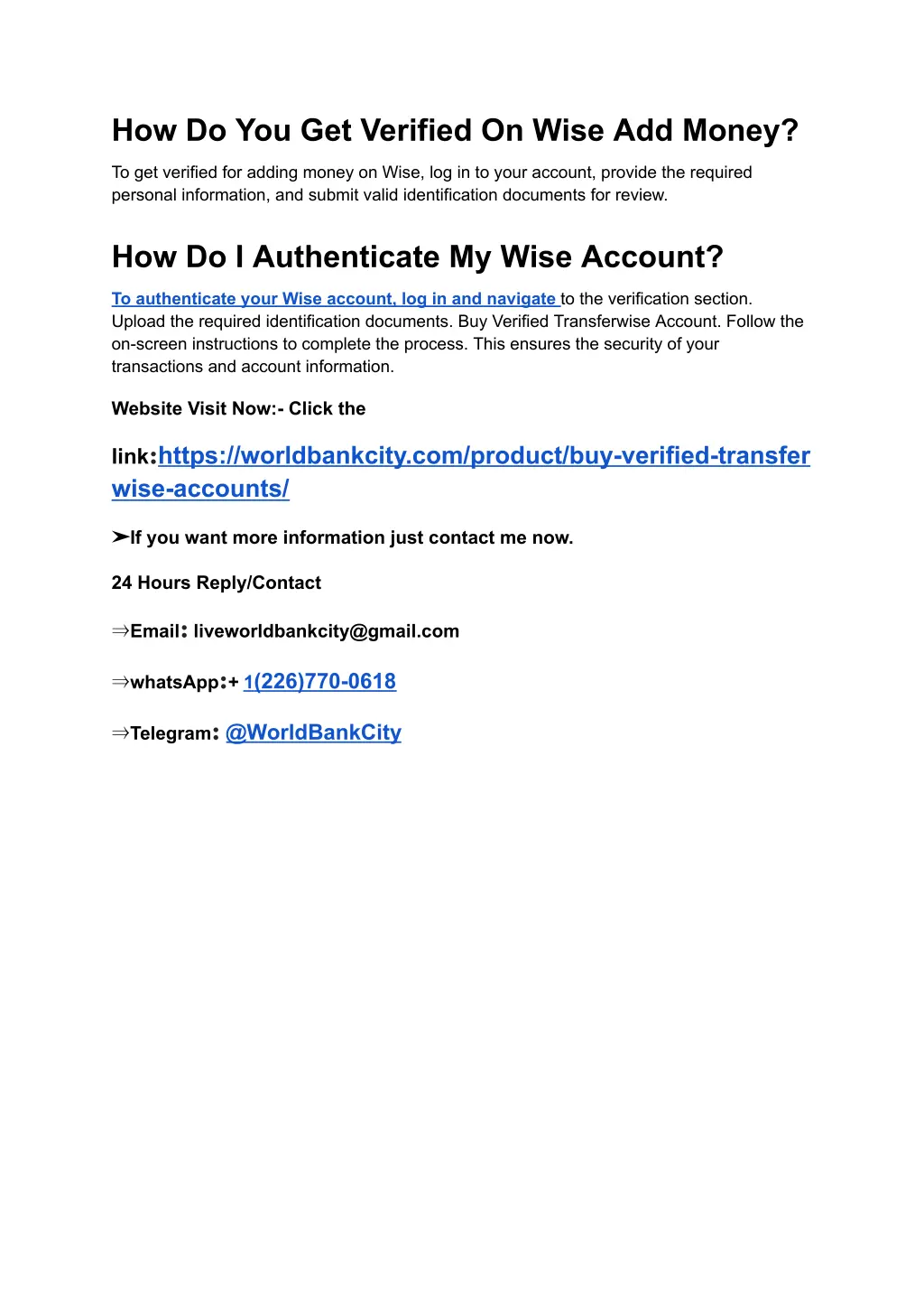how do you get verified on wise add money