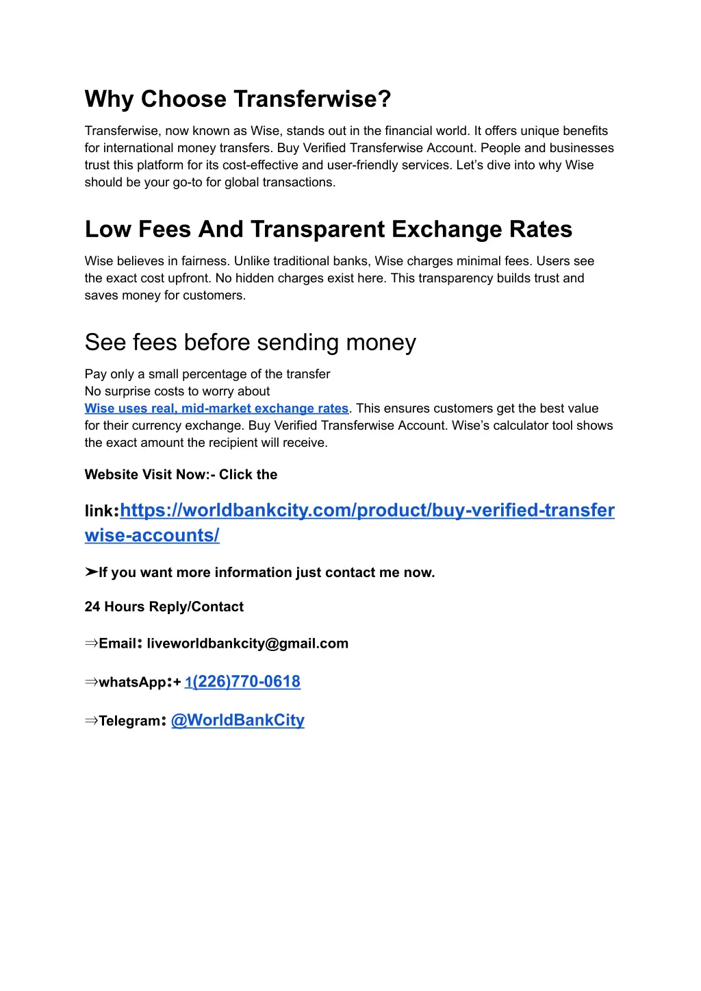 why choose transferwise