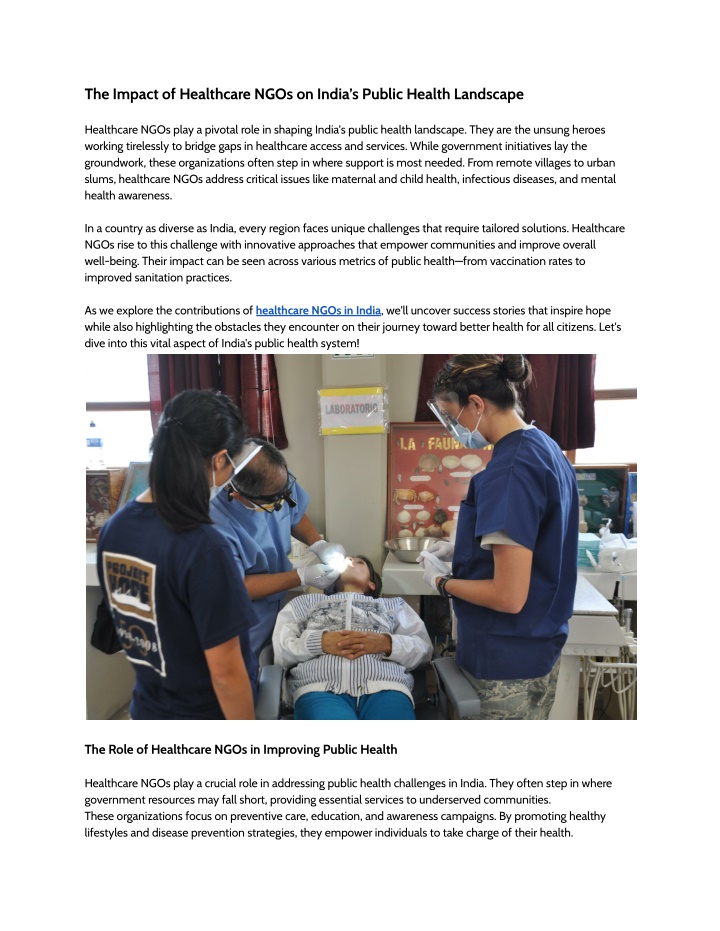 the impact of healthcare ngos on india s public