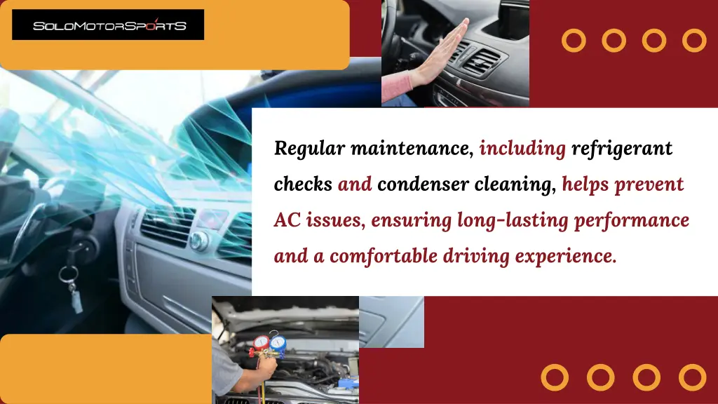 regular maintenance including refrigerant checks