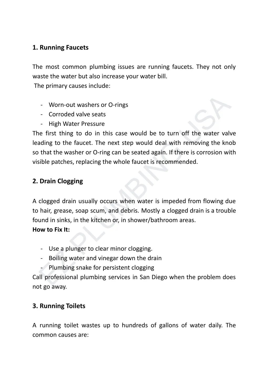 1 running faucets the most common plumbing issues