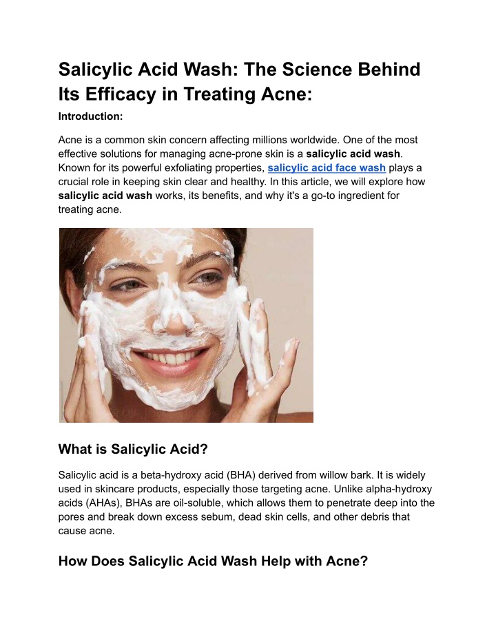 salicylic acid wash the science behind