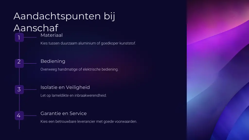 aandachtspunten bij aanschaf 1 kies tussen