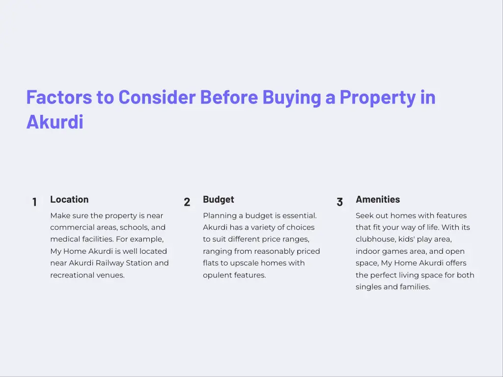 factors to consider before buying a property