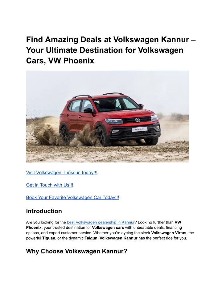 find amazing deals at volkswagen kannur your