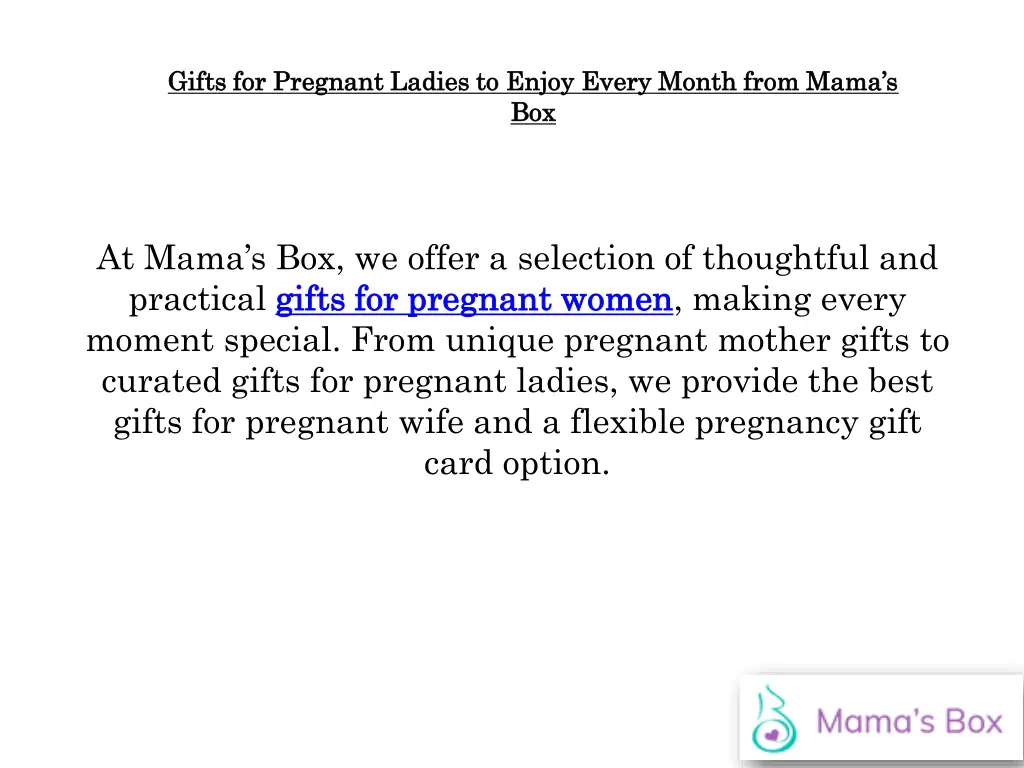 gifts for pregnant ladies to enjoy every month