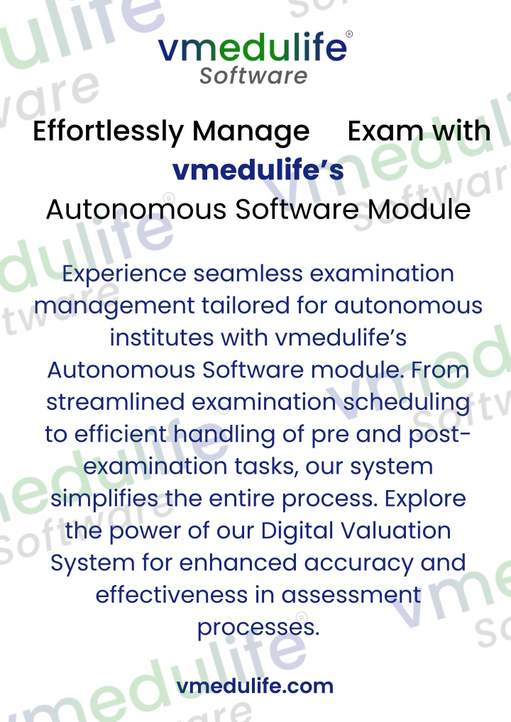 effortlessly manage exam with vmedulife