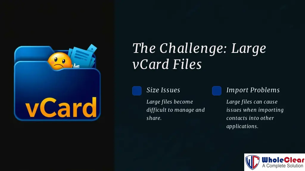 the challenge large vcard files