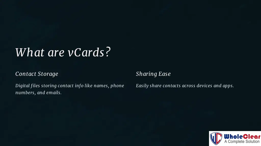 what are vcards
