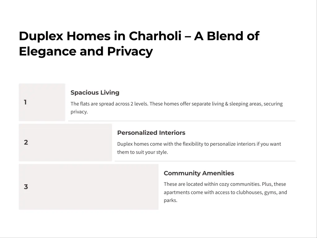 duplex homes in charholi a blend of elegance