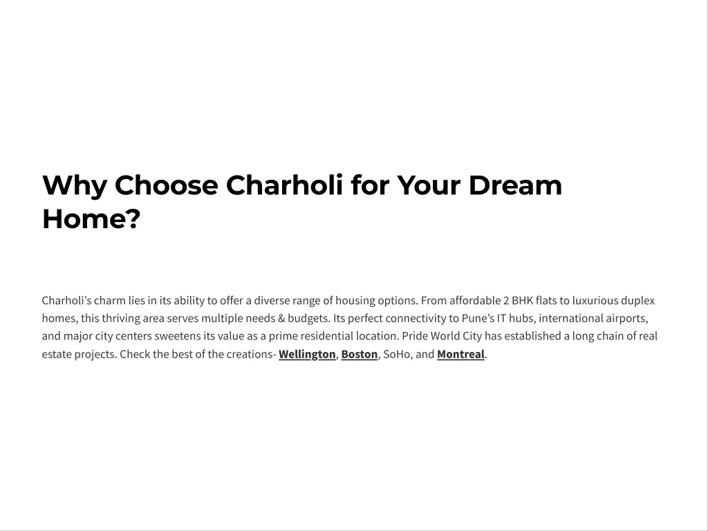 why choose charholi for your dream home