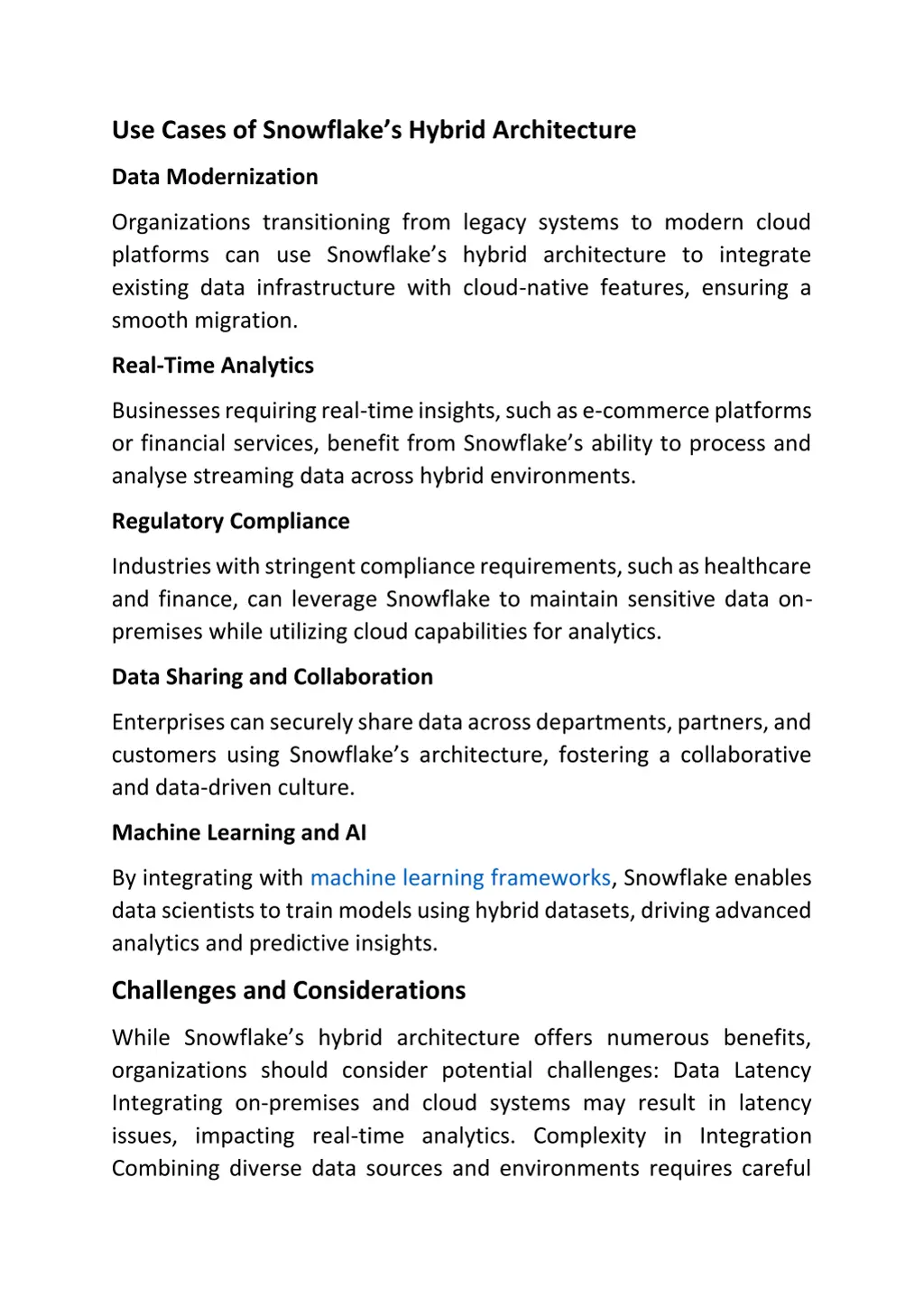 use cases of snowflake s hybrid architecture