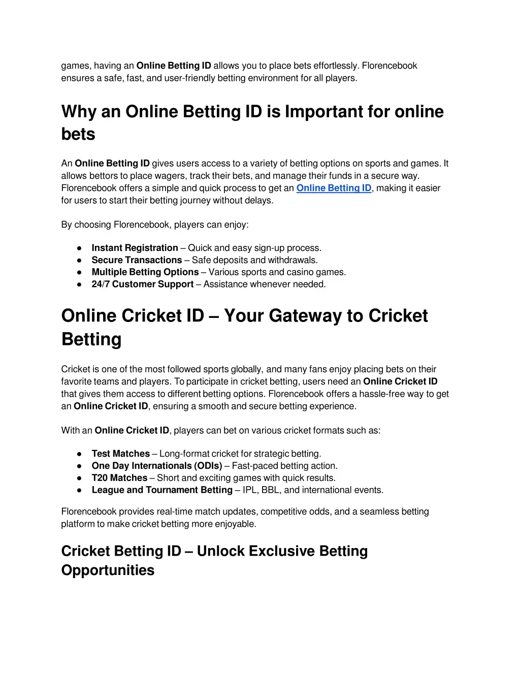 games having an online betting id allows