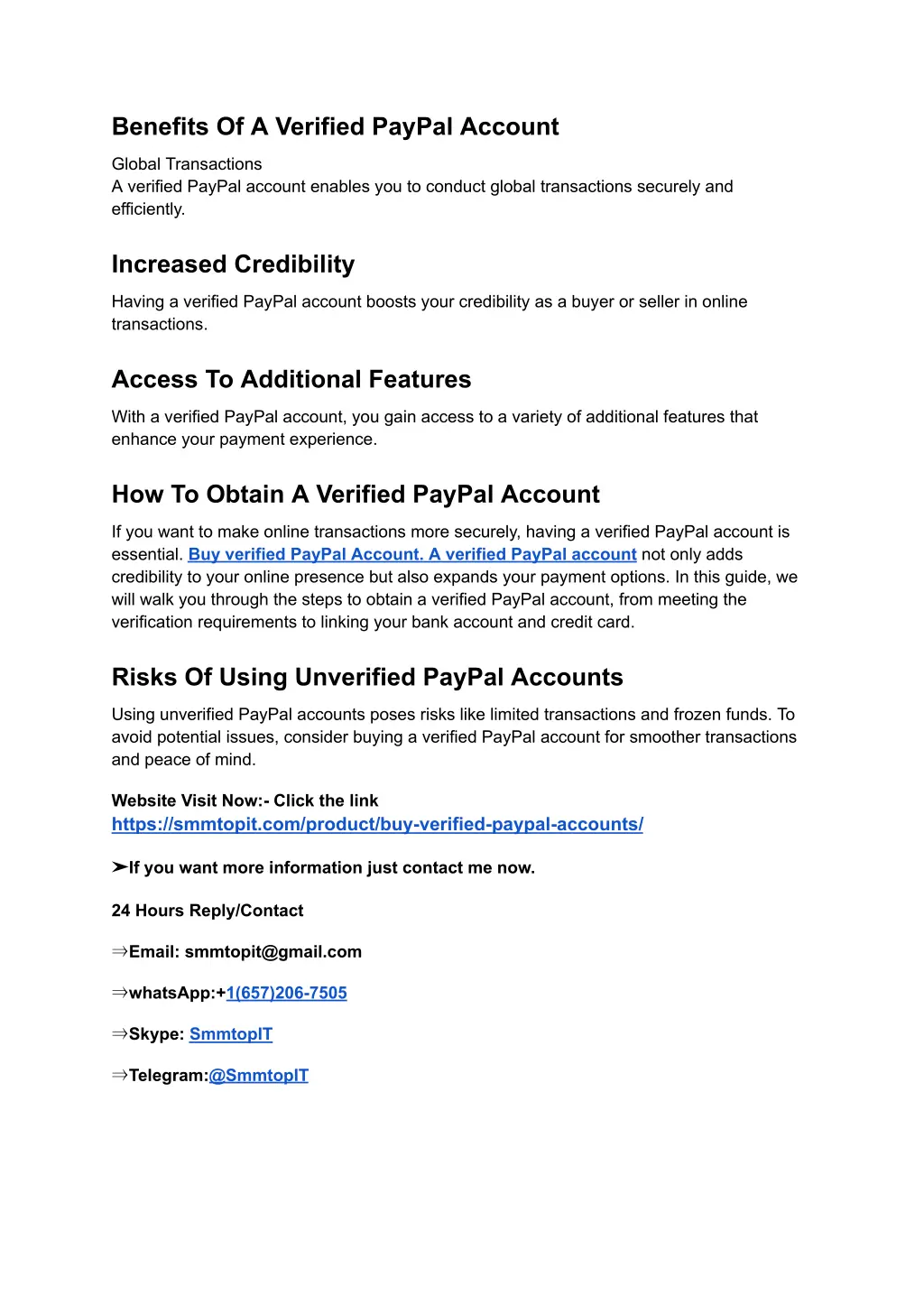 benefits of a verified paypal account