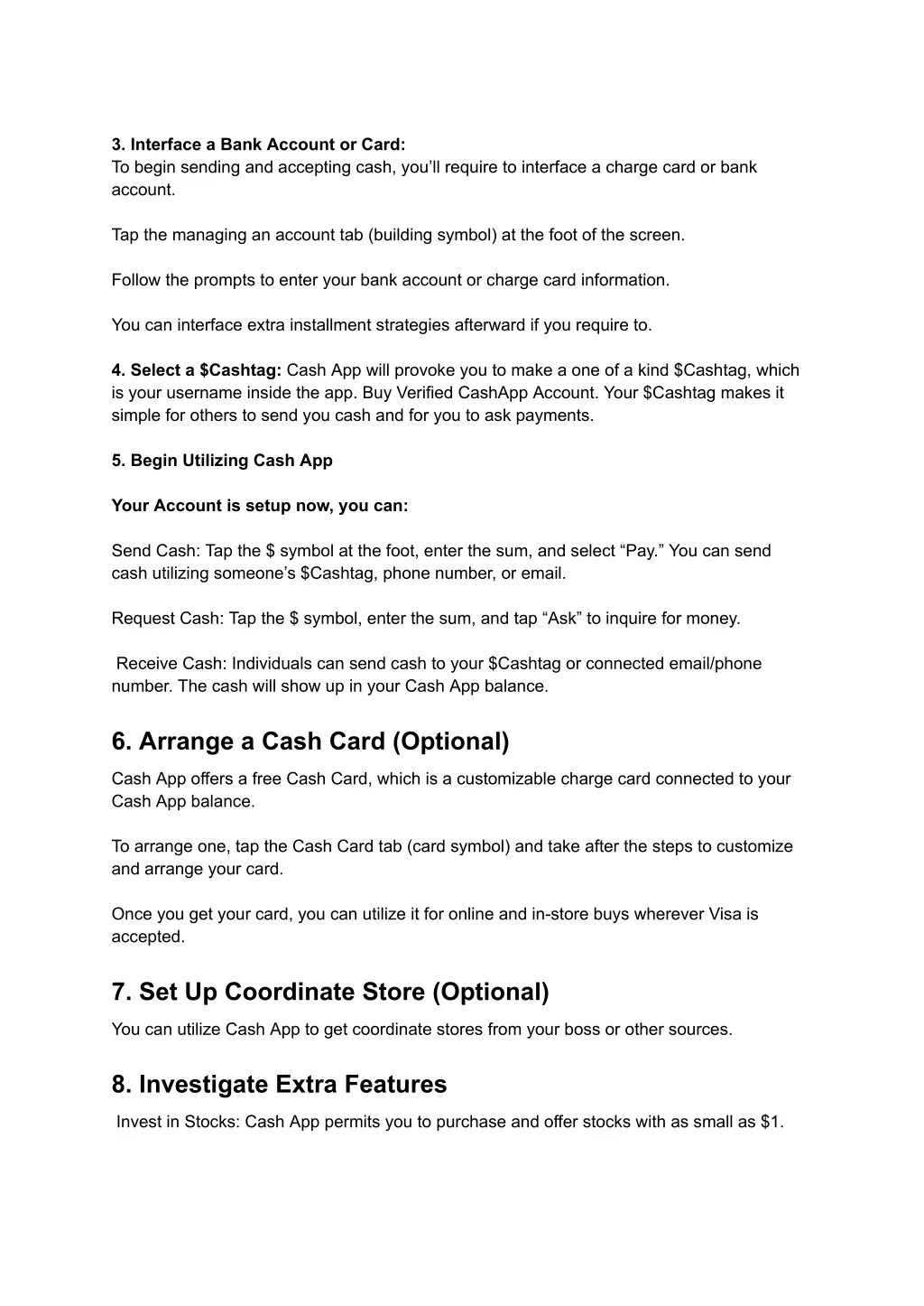 3 interface a bank account or card to begin