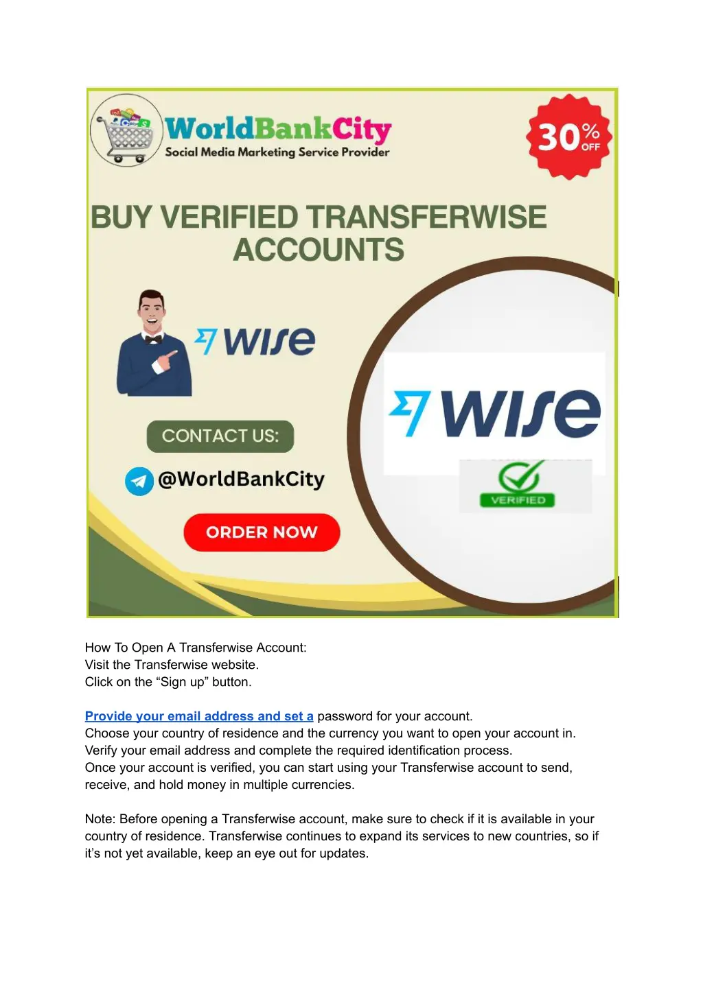 how to open a transferwise account visit