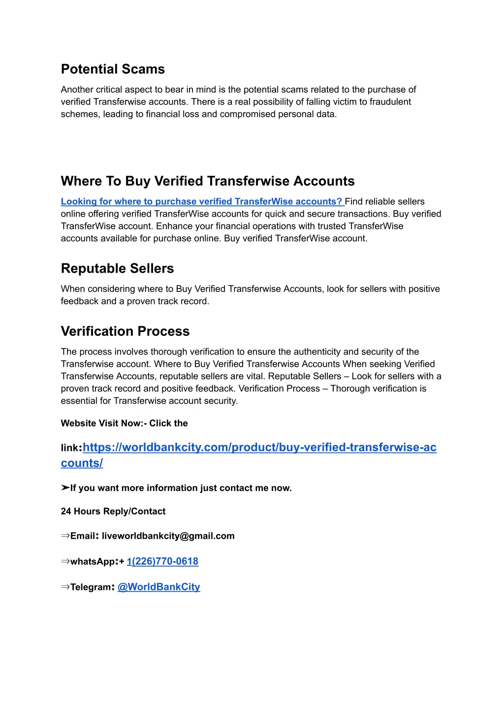 potential scams