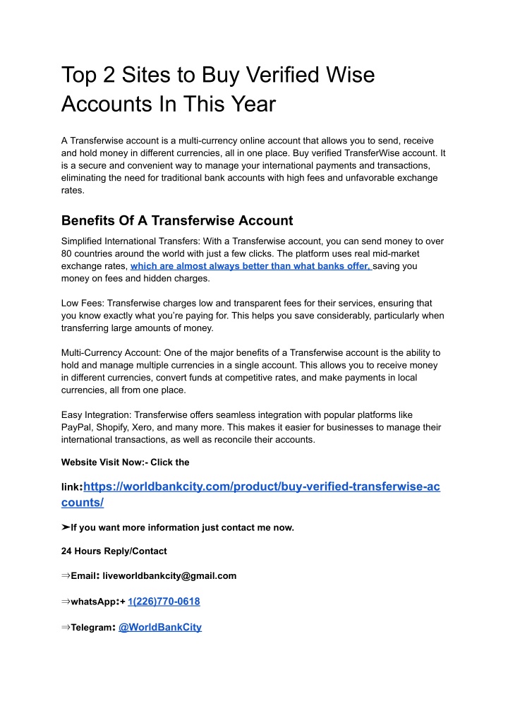 top 2 sites to buy verified wise accounts in this
