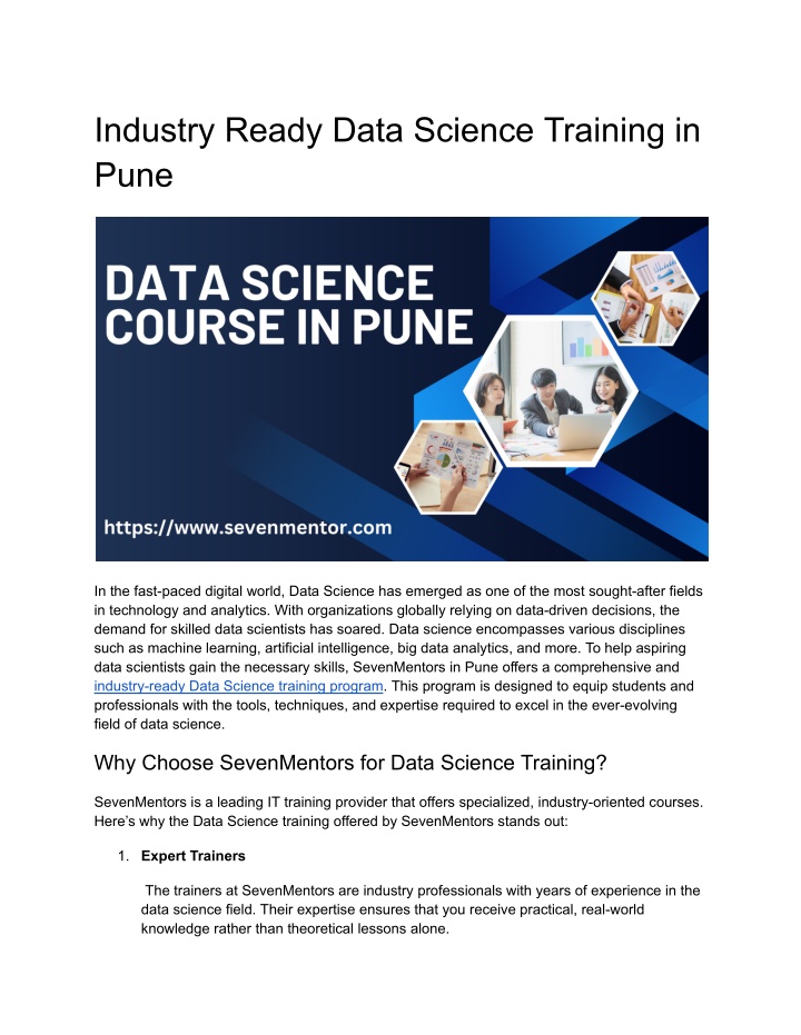 industry ready data science training in pune