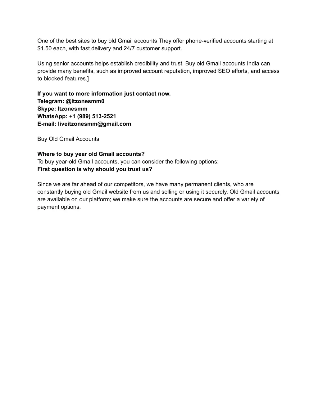 one of the best sites to buy old gmail accounts